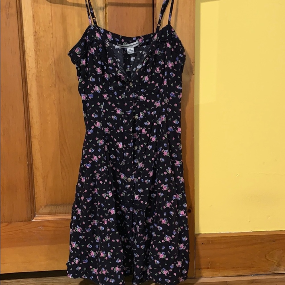 Hollister black and pink flower dress